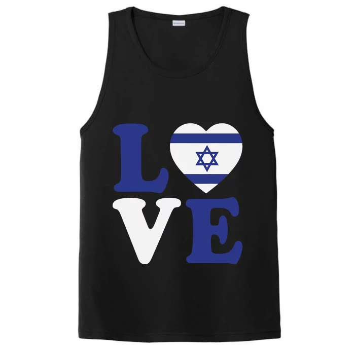 Israel Love Flag I Stand With Israel Heritage Israeli Flag Performance Tank