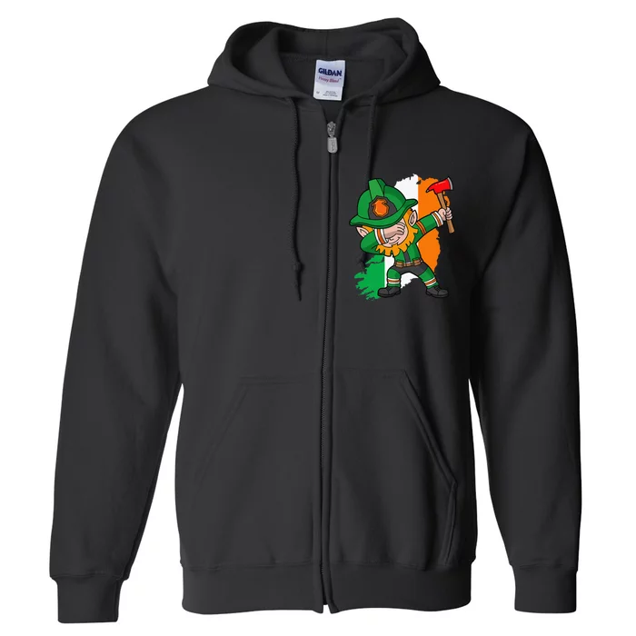 Irish Leprechaun Firefighter St Patricks Day Full Zip Hoodie