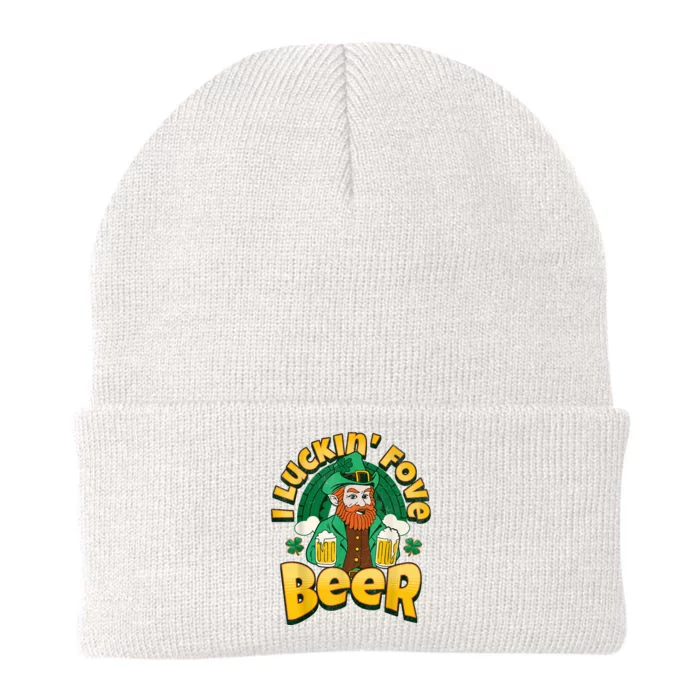 I Luckin Fove Beer St Patricks Day Likes To Drink Knit Cap Winter Beanie