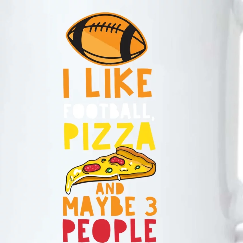 I Like Football Pizza And Maybe 3 People Funny Fall Sports Great Gift Black Color Changing Mug