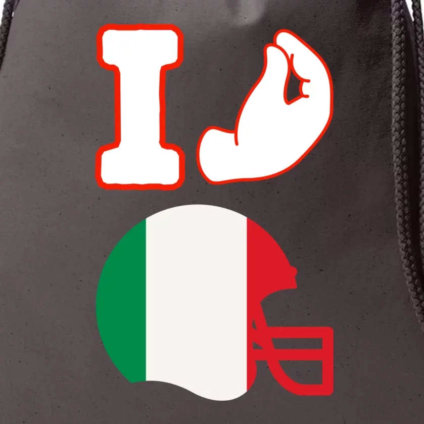 I Love Football Italians Hand Gestures Fan Quarterback Drawstring Bag