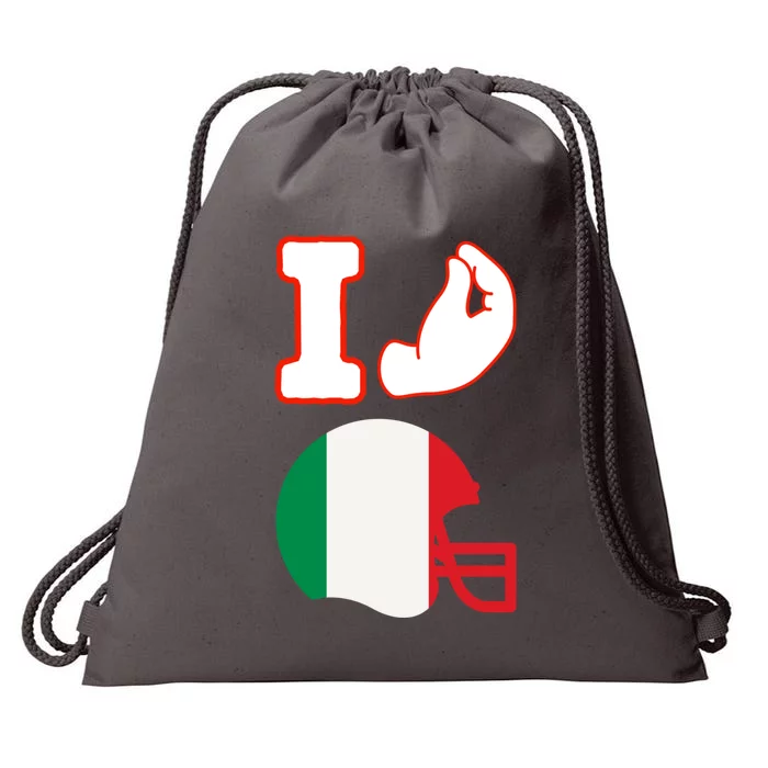 I Love Football Italians Hand Gestures Fan Quarterback Drawstring Bag