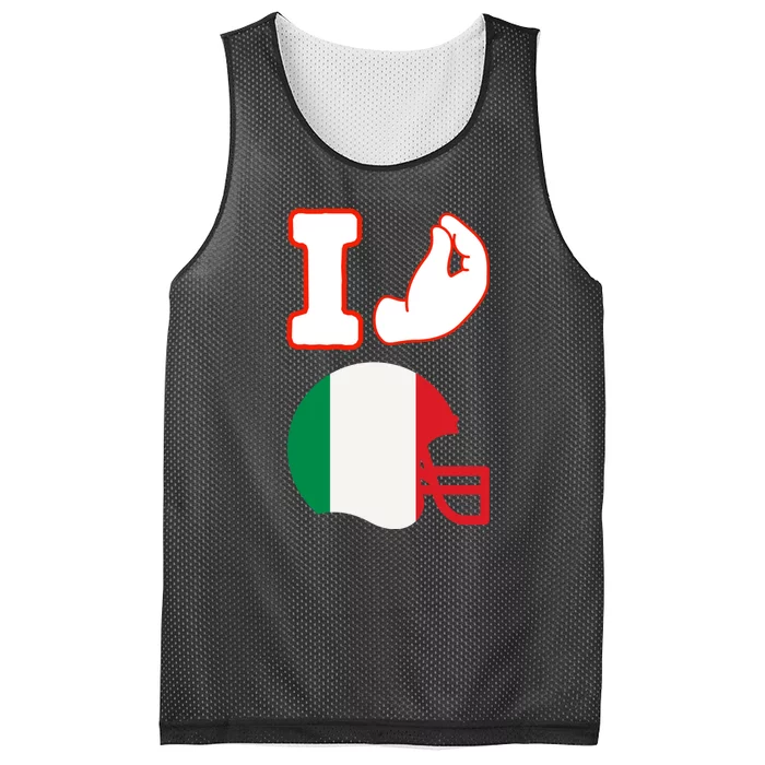 I Love Football Italians Hand Gestures Fan Quarterback Mesh Reversible Basketball Jersey Tank