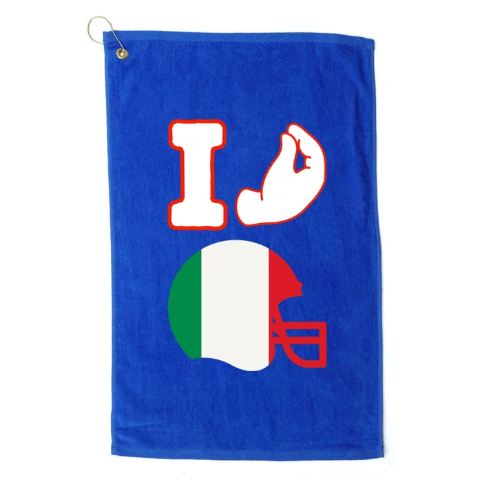 I Love Football Italians Hand Gestures Fan Quarterback Platinum Collection Golf Towel