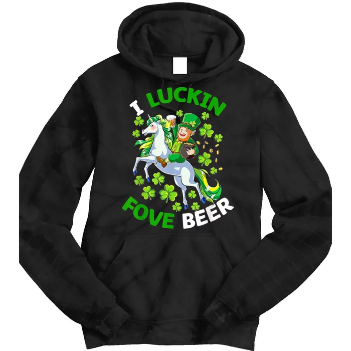 I Luckin Fove Beer St Patricks Day Likes To Drink Tie Dye Hoodie