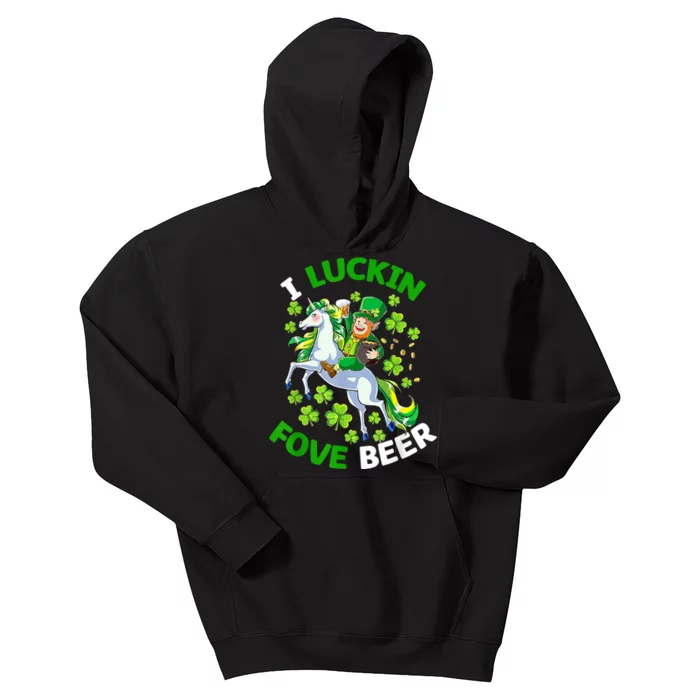 I Luckin Fove Beer St Patricks Day Likes To Drink Kids Hoodie