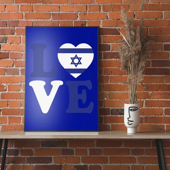 Israel Love Flag I Stand With Israel Heritage Israeli Flag Poster