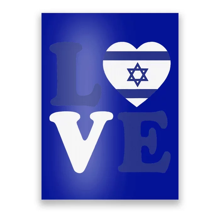 Israel Love Flag I Stand With Israel Heritage Israeli Flag Poster