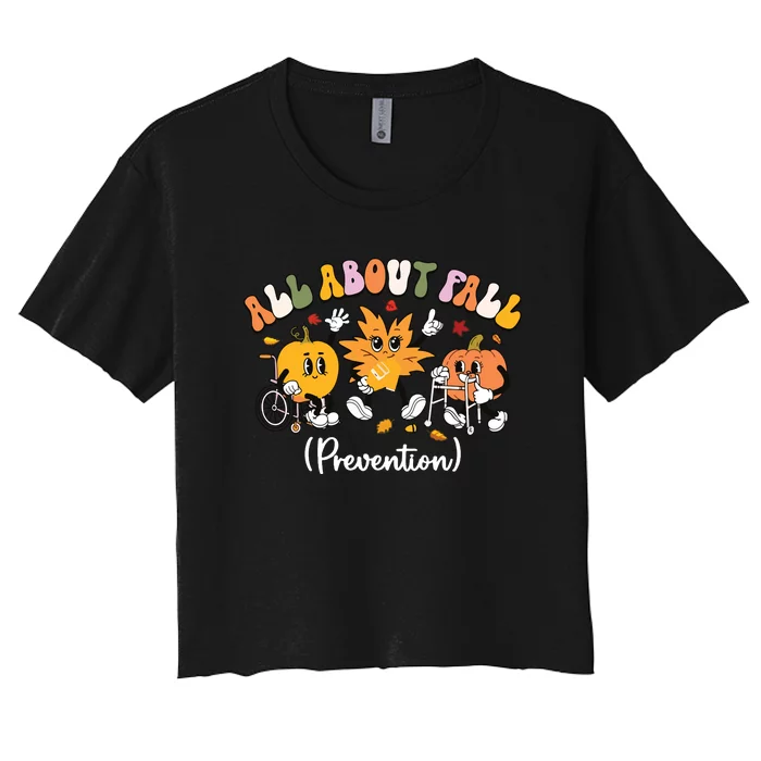 I Love Fall Prevention Women's Crop Top Tee