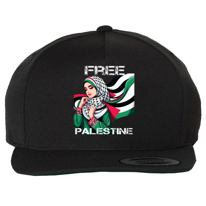 I Love Free Palestine Flag Save Gaza Strip Palestinian Wool Snapback Cap