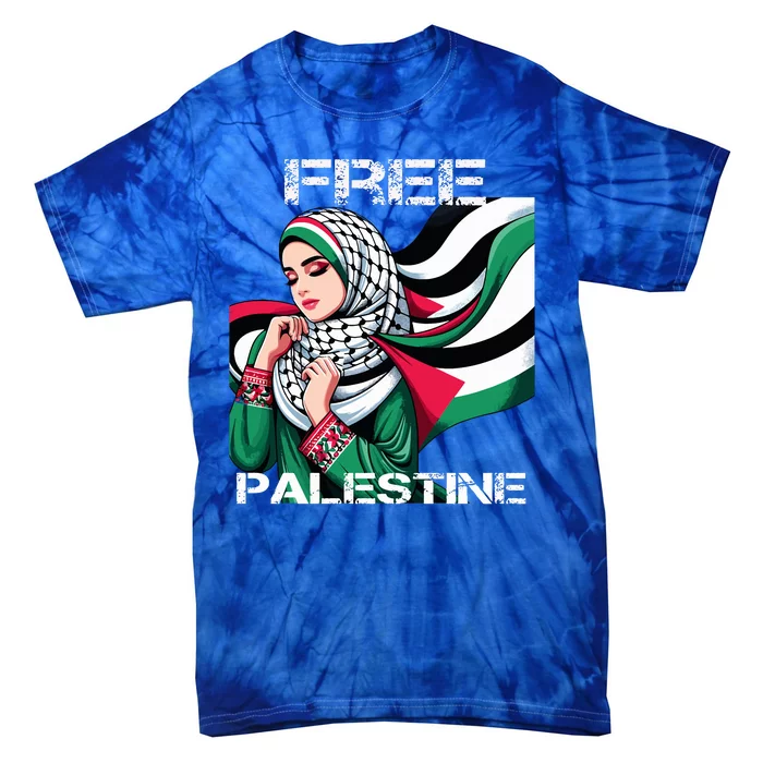 I Love Free Palestine Flag Save Gaza Strip Palestinian Tie-Dye T-Shirt