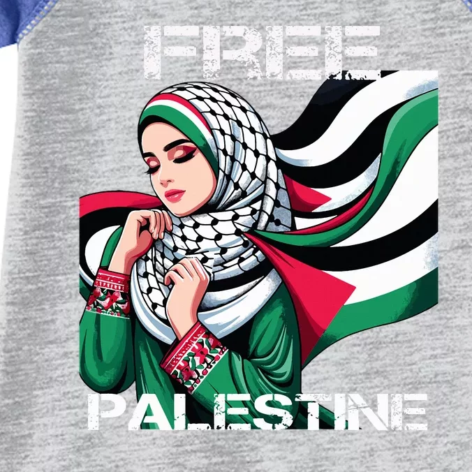 I Love Free Palestine Flag Save Gaza Strip Palestinian Infant Baby Jersey Bodysuit