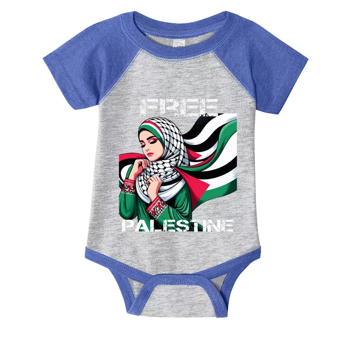 I Love Free Palestine Flag Save Gaza Strip Palestinian Infant Baby Jersey Bodysuit