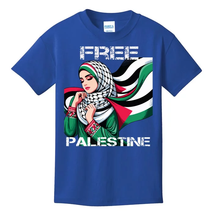 I Love Free Palestine Flag Save Gaza Strip Palestinian Kids T-Shirt