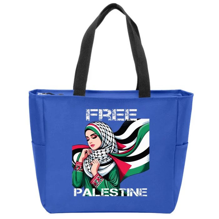 I Love Free Palestine Flag Save Gaza Strip Palestinian Zip Tote Bag