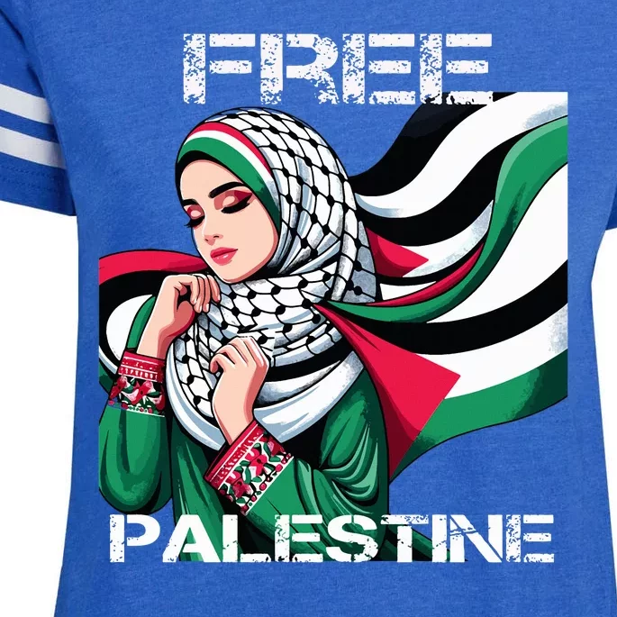 I Love Free Palestine Flag Save Gaza Strip Palestinian Enza Ladies Jersey Football T-Shirt