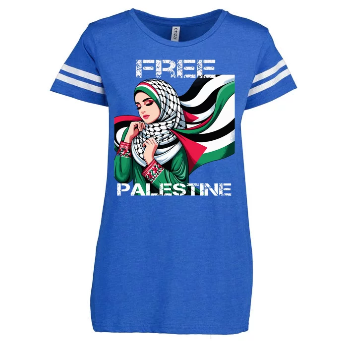 I Love Free Palestine Flag Save Gaza Strip Palestinian Enza Ladies Jersey Football T-Shirt