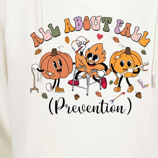 I Love Fall Prevention Thanksgiving Fall Nurse Womens Funnel Neck Pullover Hood