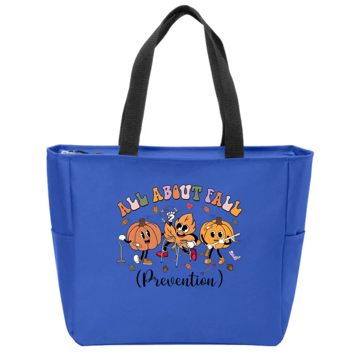 I Love Fall Prevention Thanksgiving Fall Nurse Zip Tote Bag