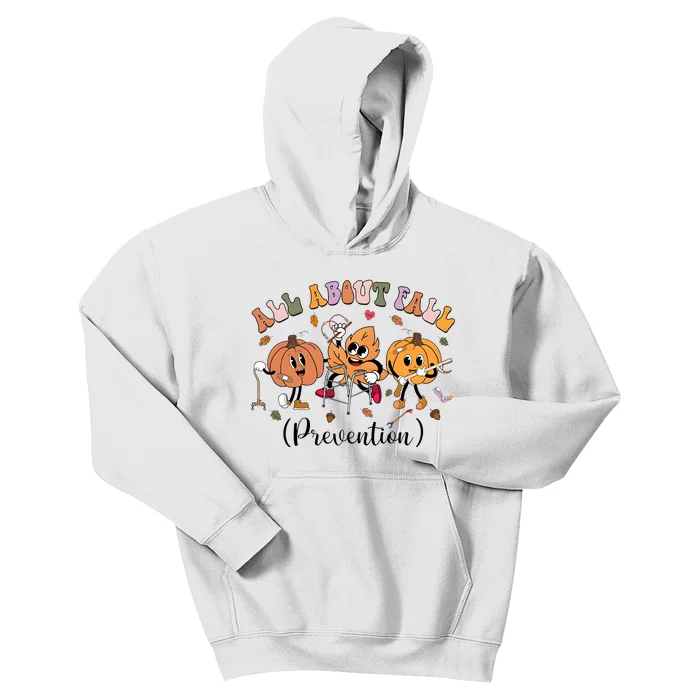 I Love Fall Prevention Thanksgiving Fall Nurse Kids Hoodie