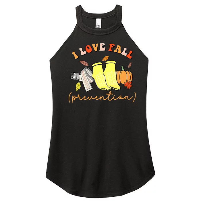 I Love Fall (Prevention) Women’s Perfect Tri Rocker Tank