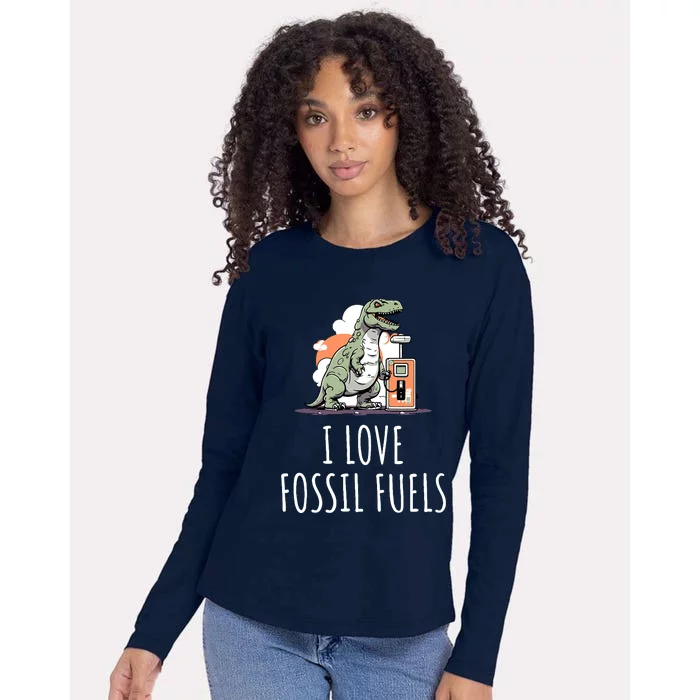 I Love Fossil Fuels Womens Cotton Relaxed Long Sleeve T-Shirt