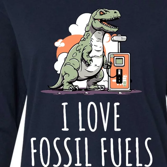 I Love Fossil Fuels Womens Cotton Relaxed Long Sleeve T-Shirt