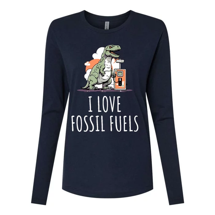 I Love Fossil Fuels Womens Cotton Relaxed Long Sleeve T-Shirt