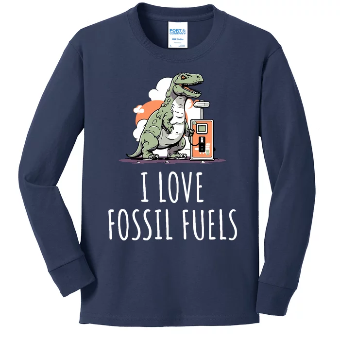 I Love Fossil Fuels Kids Long Sleeve Shirt