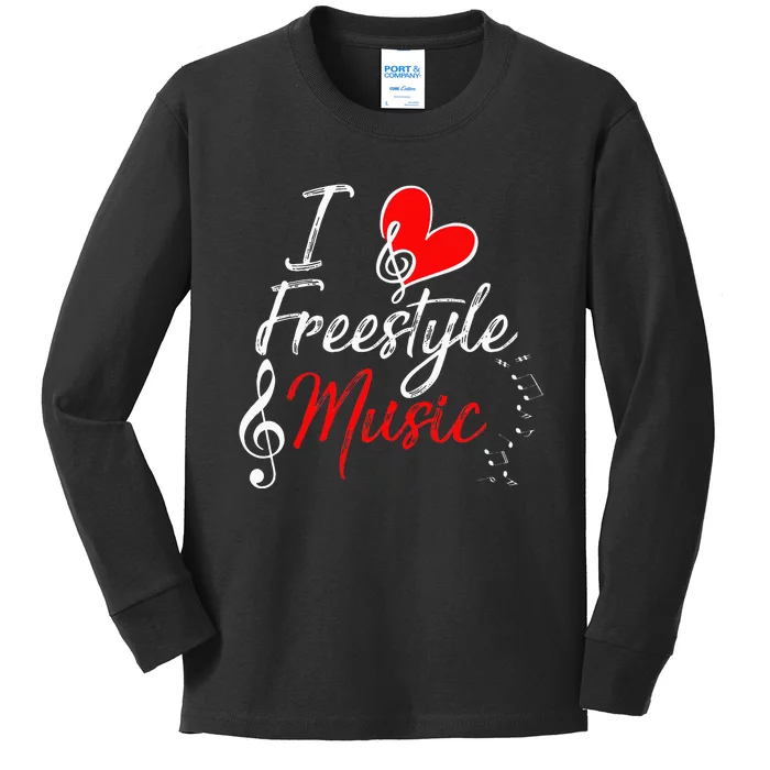 I Love Freestyle Music Kids Long Sleeve Shirt