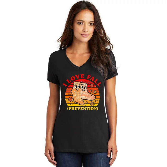 I Love Fall (Prevention) Women's V-Neck T-Shirt