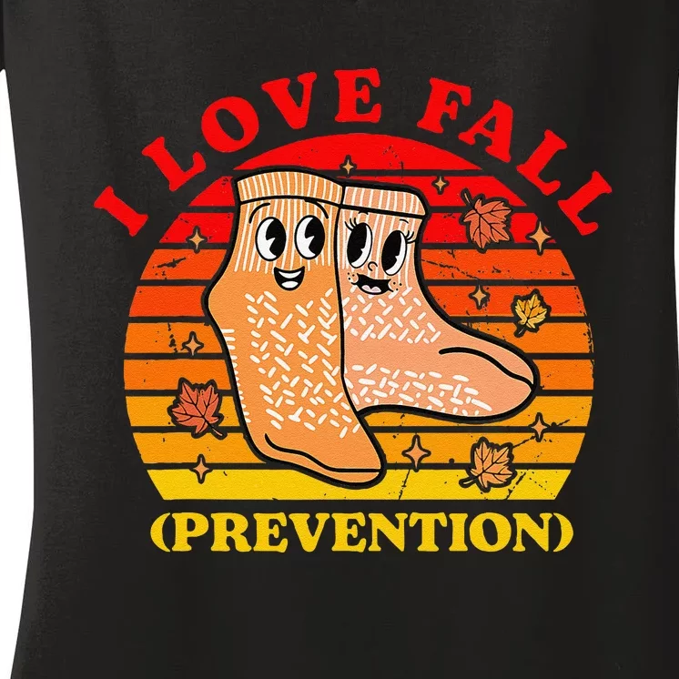 I Love Fall (Prevention) Women's V-Neck T-Shirt