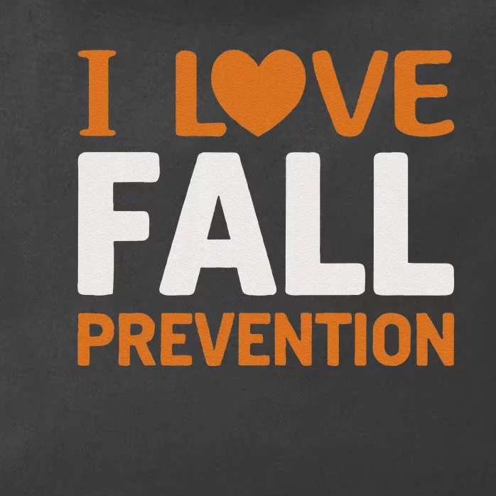 I Love Fall Prevention Fall Physical Therapy Minimalist Zip Tote Bag