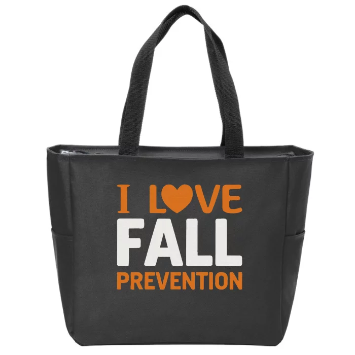 I Love Fall Prevention Fall Physical Therapy Minimalist Zip Tote Bag