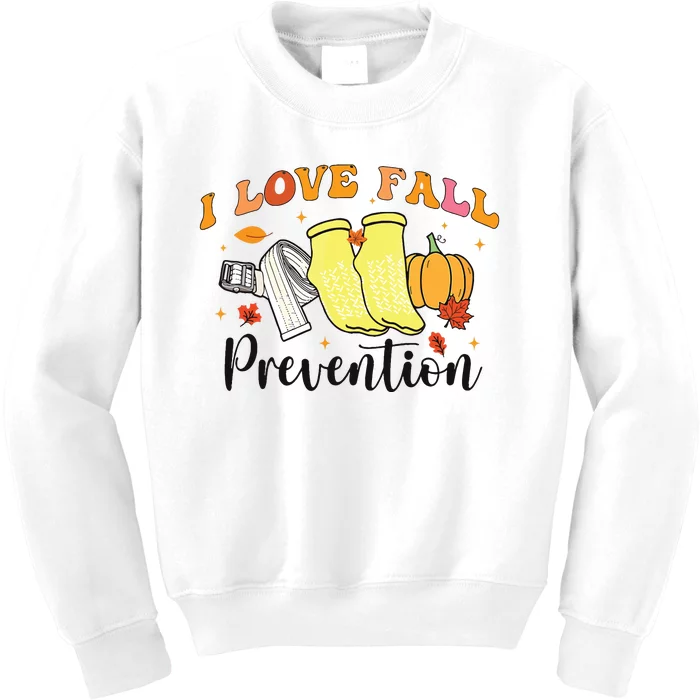 I Love Fall Prevention Kids Sweatshirt