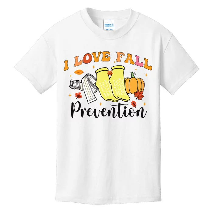 I Love Fall Prevention Kids T-Shirt