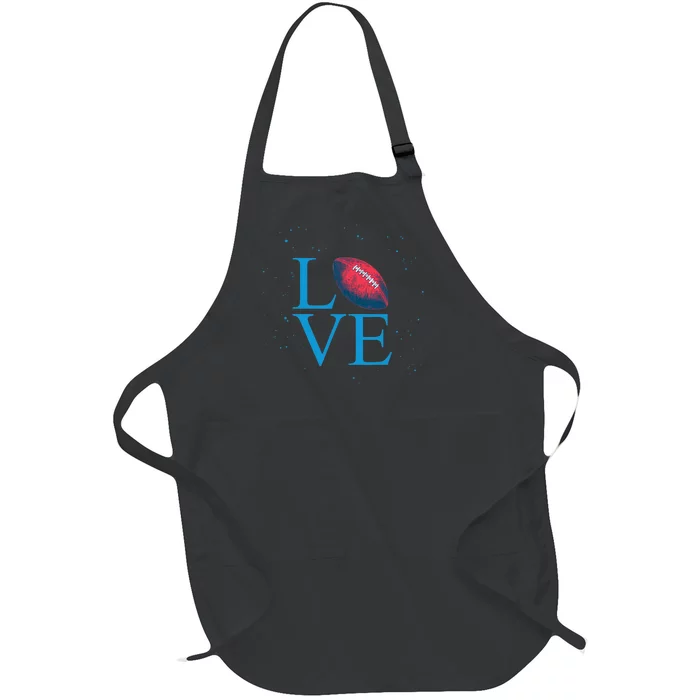 I Love Football American Football Love Full-Length Apron With Pocket