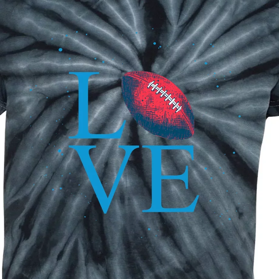 I Love Football American Football Love Kids Tie-Dye T-Shirt