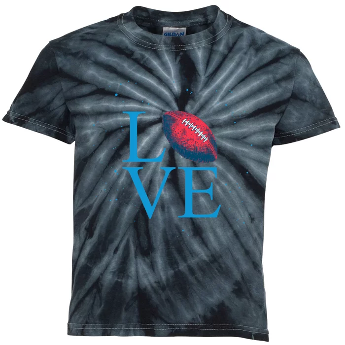 I Love Football American Football Love Kids Tie-Dye T-Shirt