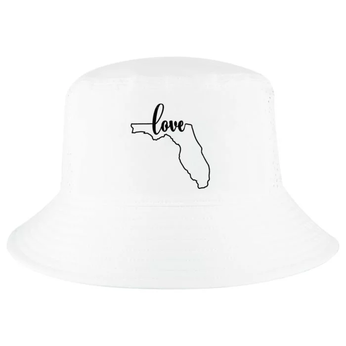 I Love Florida Outfit FL State Outline Love Florida Cool Comfort Performance Bucket Hat