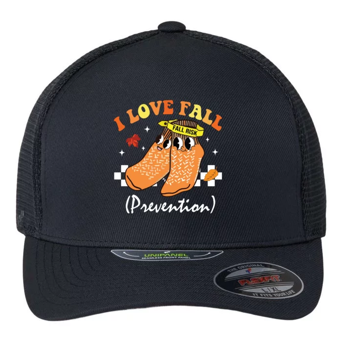 I Love Fall Prevention Fall Nurse Flexfit Unipanel Trucker Cap