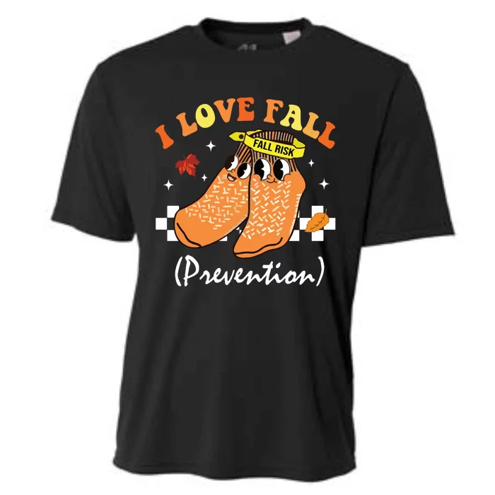 I Love Fall Prevention Fall Nurse Cooling Performance Crew T-Shirt