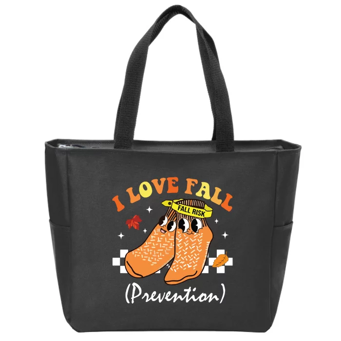 I Love Fall Prevention Fall Nurse Zip Tote Bag