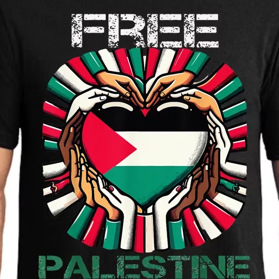 I Love Free Palestine Flag Save Gaza Strip Palestinian Pajama Set