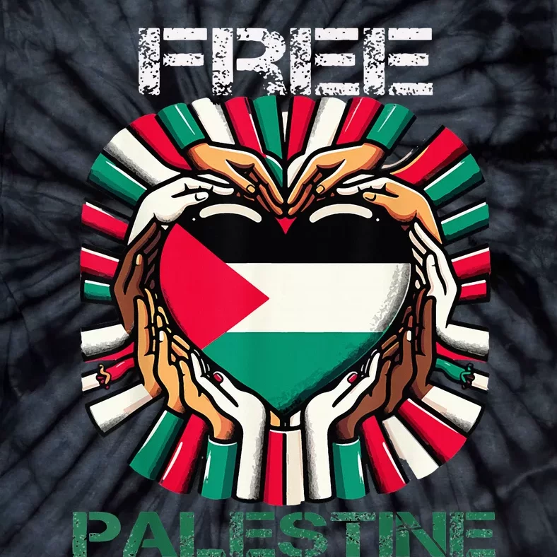 I Love Free Palestine Flag Save Gaza Strip Palestinian Tie-Dye T-Shirt