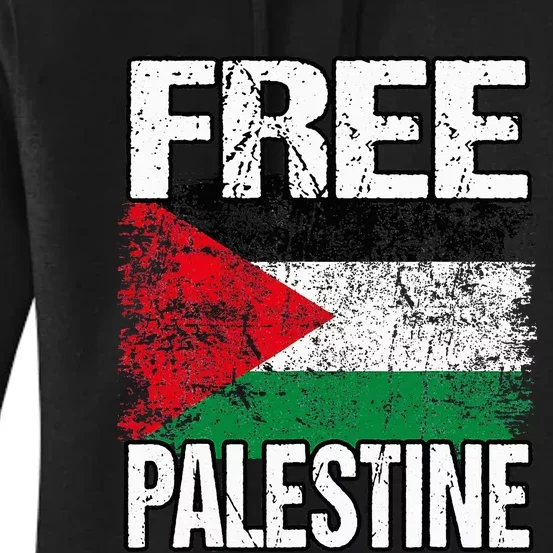 I Love Free Palestine Flag Save Gaza Strip Palestinian Women's Pullover Hoodie