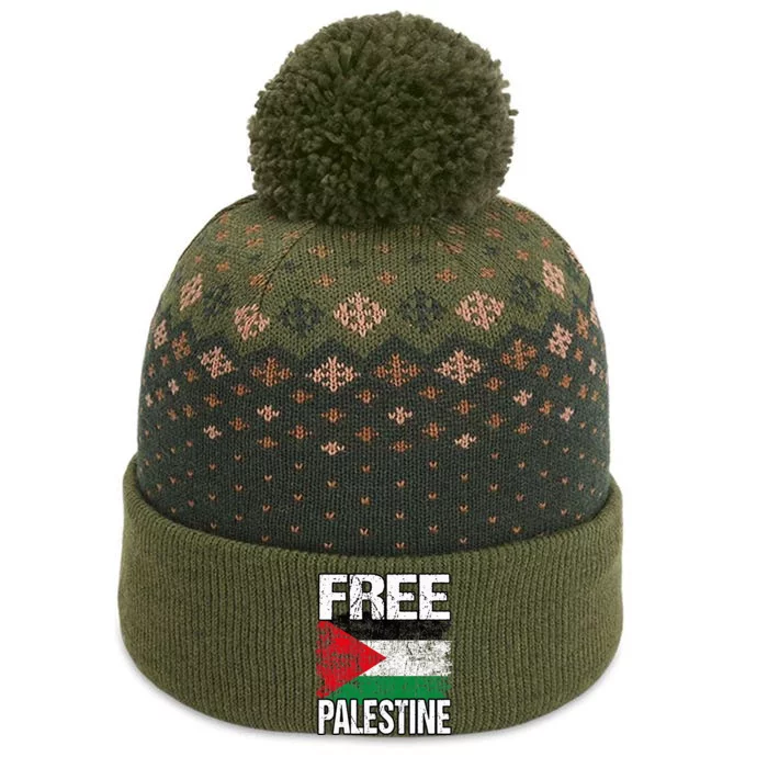 I Love Free Palestine Flag Save Gaza Strip Palestinian The Baniff Cuffed Pom Beanie