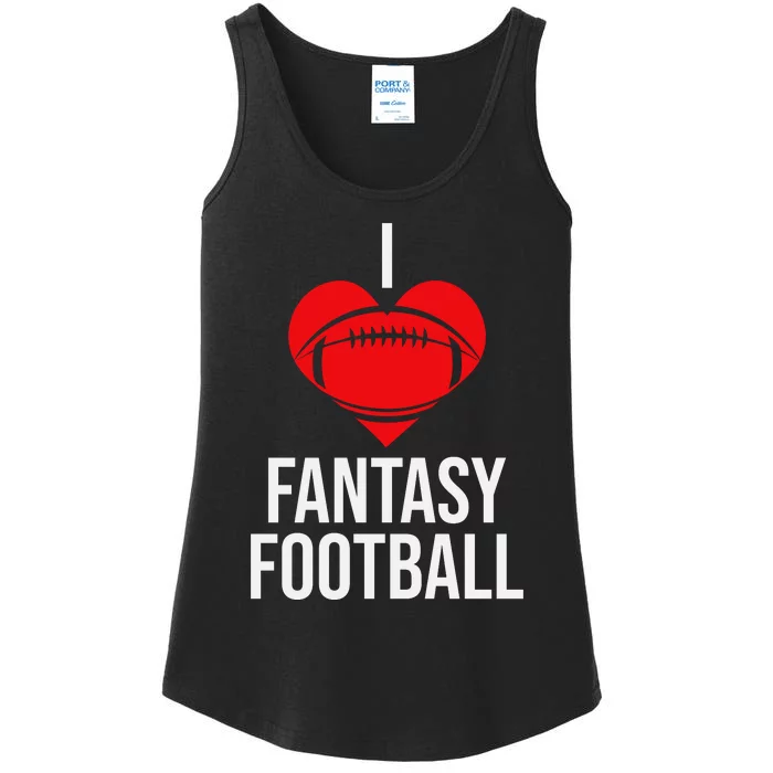 I Love Fantasy Football Graphic Ladies Essential Tank