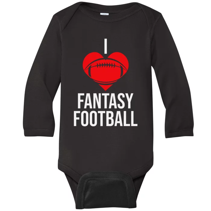 I Love Fantasy Football Graphic Baby Long Sleeve Bodysuit