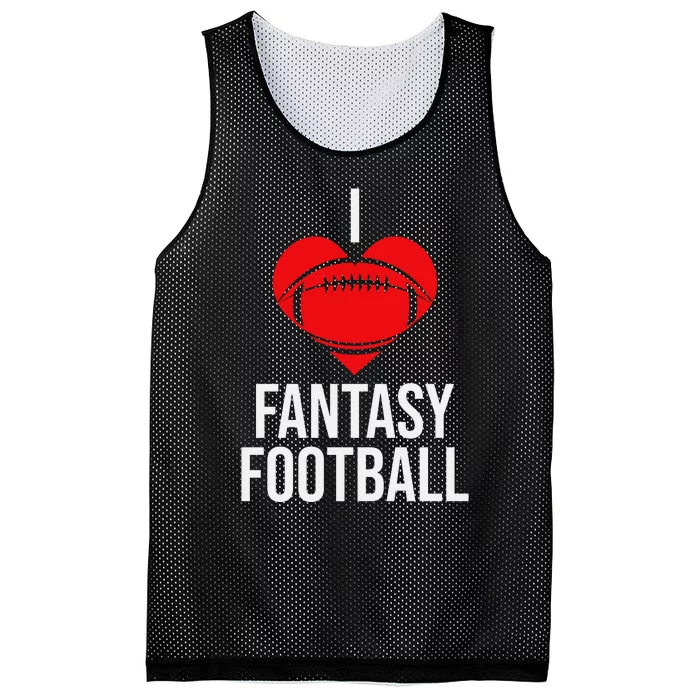 I Love Fantasy Football Graphic Mesh Reversible Basketball Jersey Tank